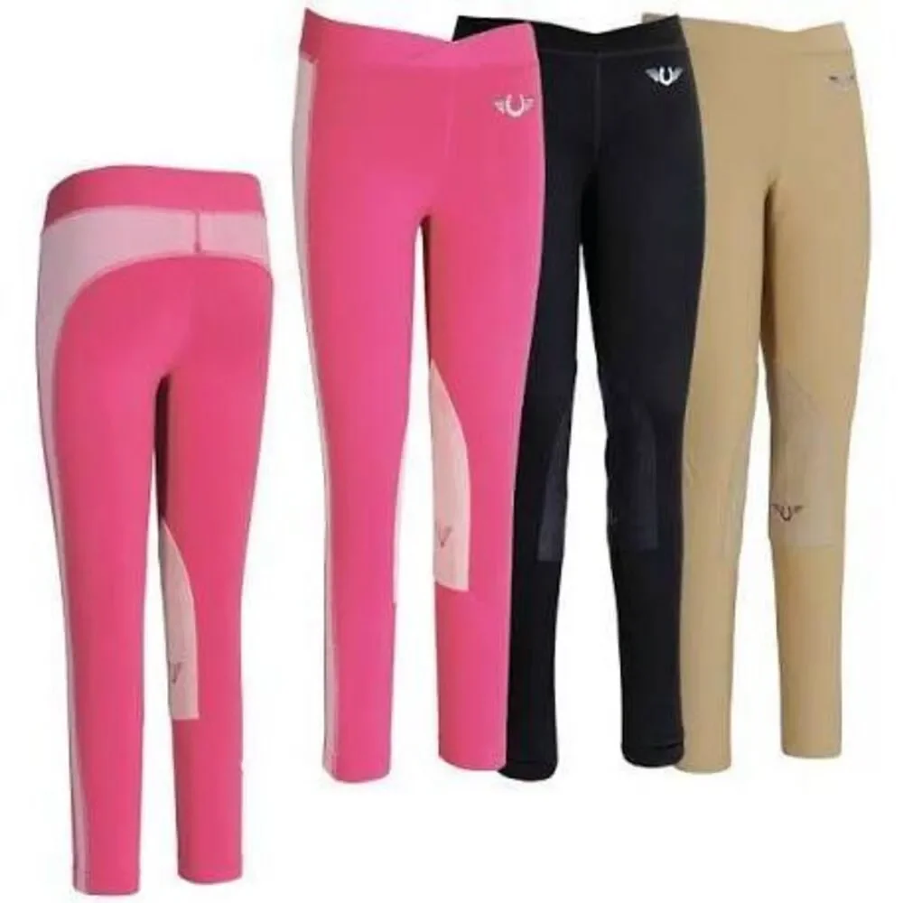 TuffRider Ventilated Schooling Tights in Safari Children's Size XL